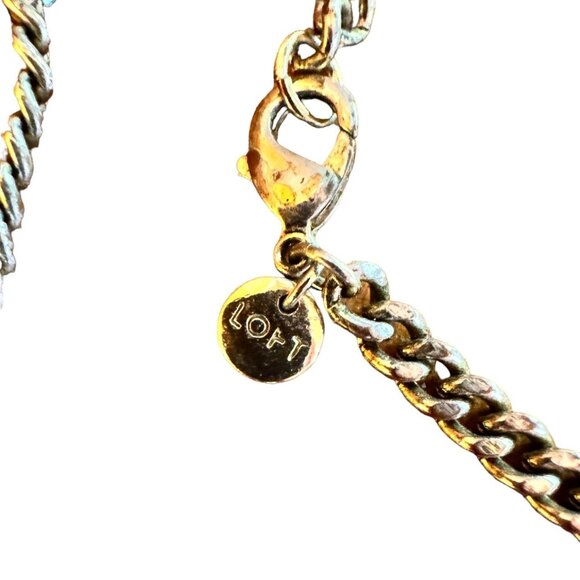 Gold-Tone LOFT Long Chain Necklace With Rhinestone Accents & Lobster Clasp - Picture 6 of 6